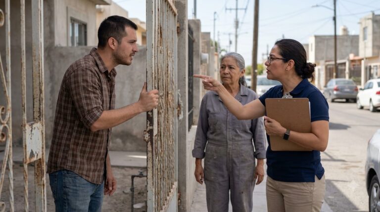 El peso del hierro y la tierra en la reja del barrio